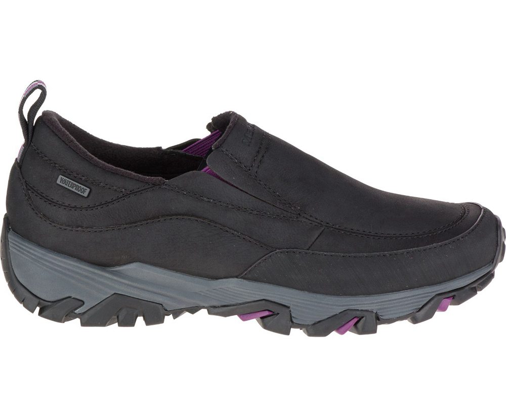 Merrell Slip Ons Black - ColdPack Ice+ Moc Waterproof Wide Width - Womens 18ECVMRAQ